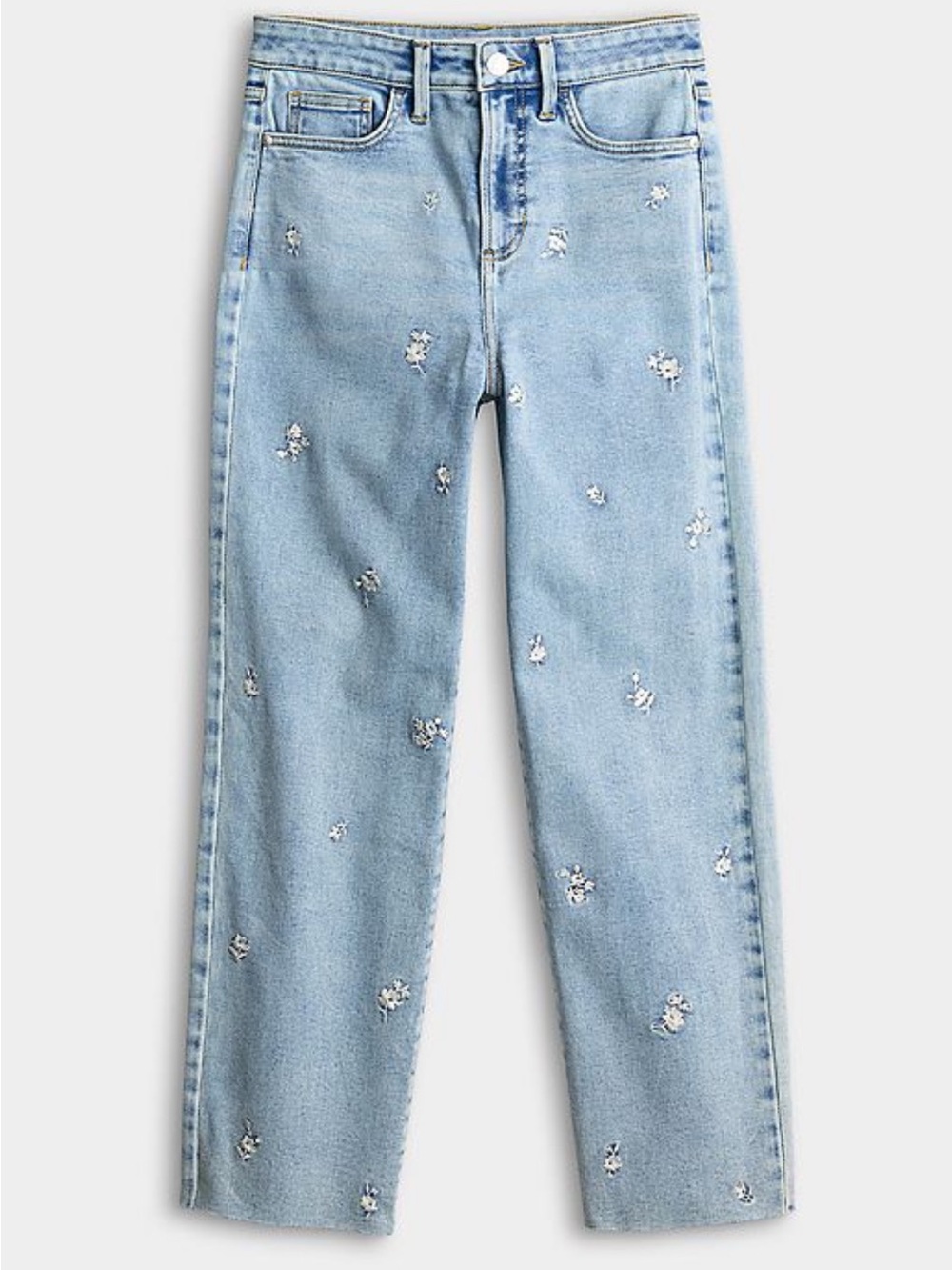 LC Lauren Conrad Ultra High Rise Straight Ankle jeans with raw hem